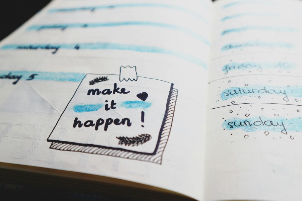 Notebook with daily planner